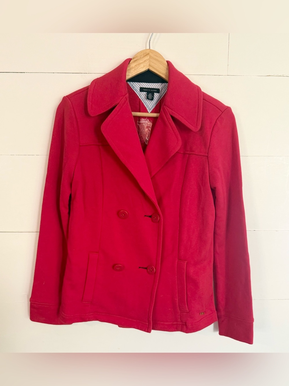 Tommy Hilfiger Red Double-Breasted Pea Coat Size S